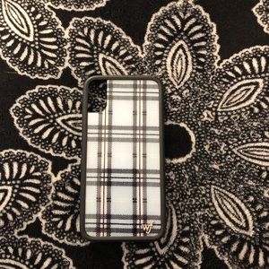 blue plaid wildflower case iphone x